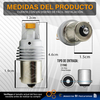 Par De Focos 1156 12 Leds Csp Canbus Fijo 10-60v 11w 1100lm