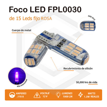 Par Focos De Pellizco T10 15 Leds Encapsulado