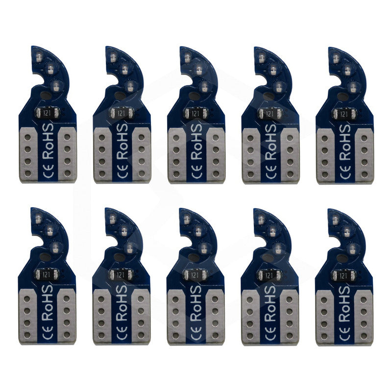 Kit De 10 Focos De Pellizco T10 6  Leds Cob Alta Potencia