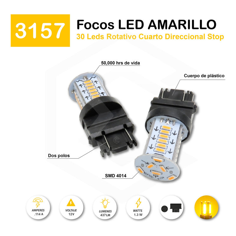 Par De Focos 1156 1157 30 Led Rotativo Estrobo Calaveras 12v