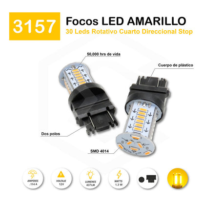 Par De Focos 1156 1157 30 Led Rotativo Estrobo Calaveras 12v