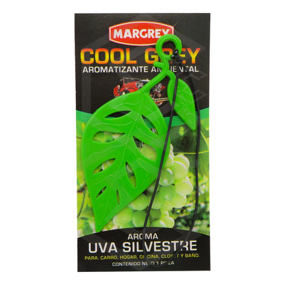 Aromatizante Auto Casa Ambiental Cool Grey Hoja Margrey 5pza