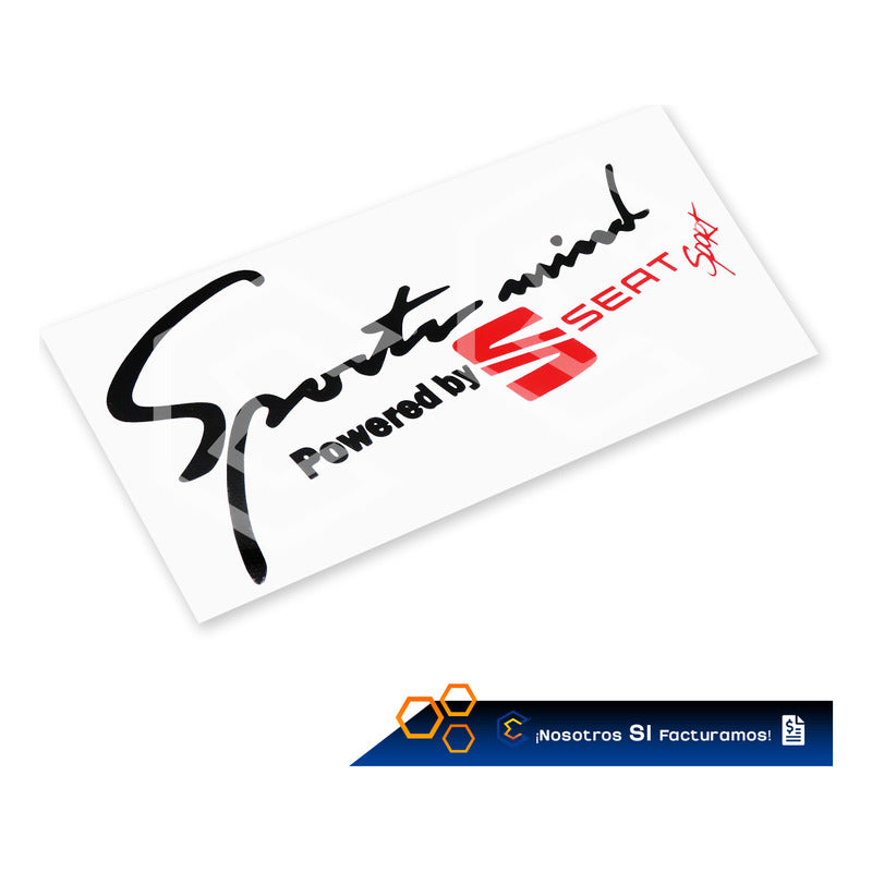 Calcomanía Sport Mind Seat Sticker Vinil Auto Moto 25cmx10cm