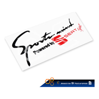 Calcomanía Sport Mind Seat Sticker Vinil Auto Moto 25cmx10cm