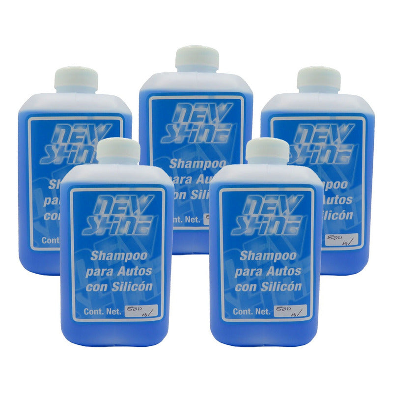 5 Shampoo Para Autos Con Silicon Excelente Brillo 500ml