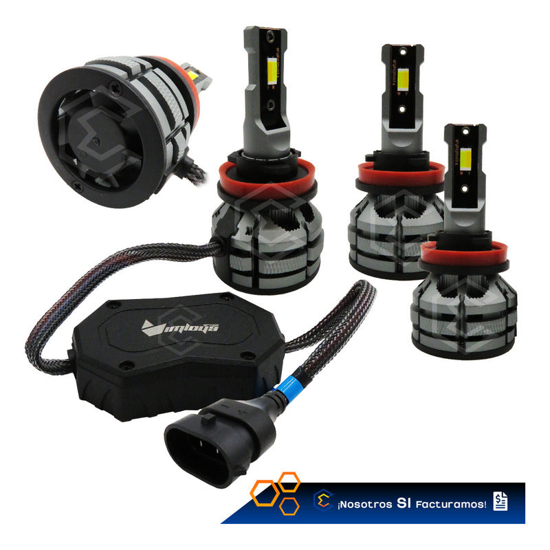 2 Focos Led H11 Ventilador Alta Baja Tricolor 18000lm 12-24v H11