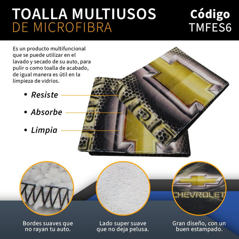 Toalla De Microfibra 55x40 Chevrolet Aveo Spark Sonicc Cruze