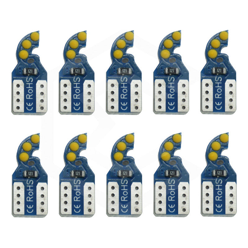 Kit De 10 Focos De Pellizco T10 6  Leds Cob Alta Potencia