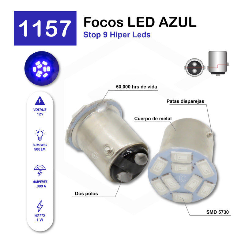 2 Focos 9 Leds 1157 1034 1156 1141 Direccional Reversa Stop
