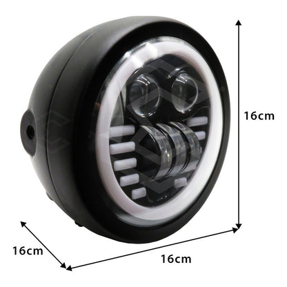 Faro Para Moto Redondo 5.75'' Pulgadas Ojo Ángel Lupa 12-24v