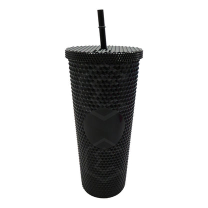 Termo Vaso Con Popote Studded Doble Pared De Plástico 700ml