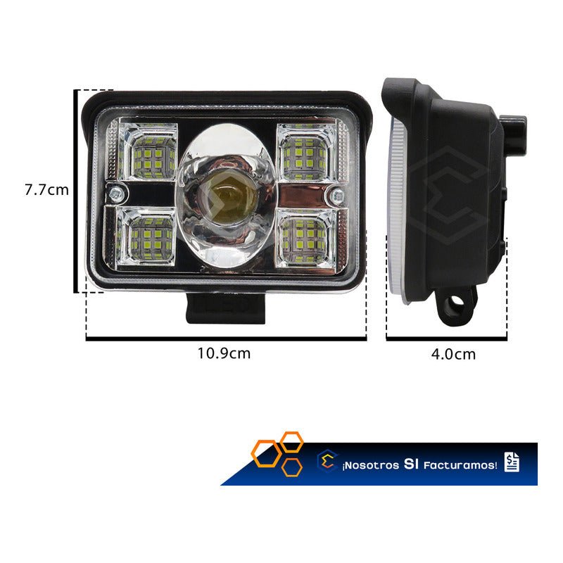 Par Faros 22 Leds Con Lupa Blanco-ámbar Fijo 45,000lm 12-30v