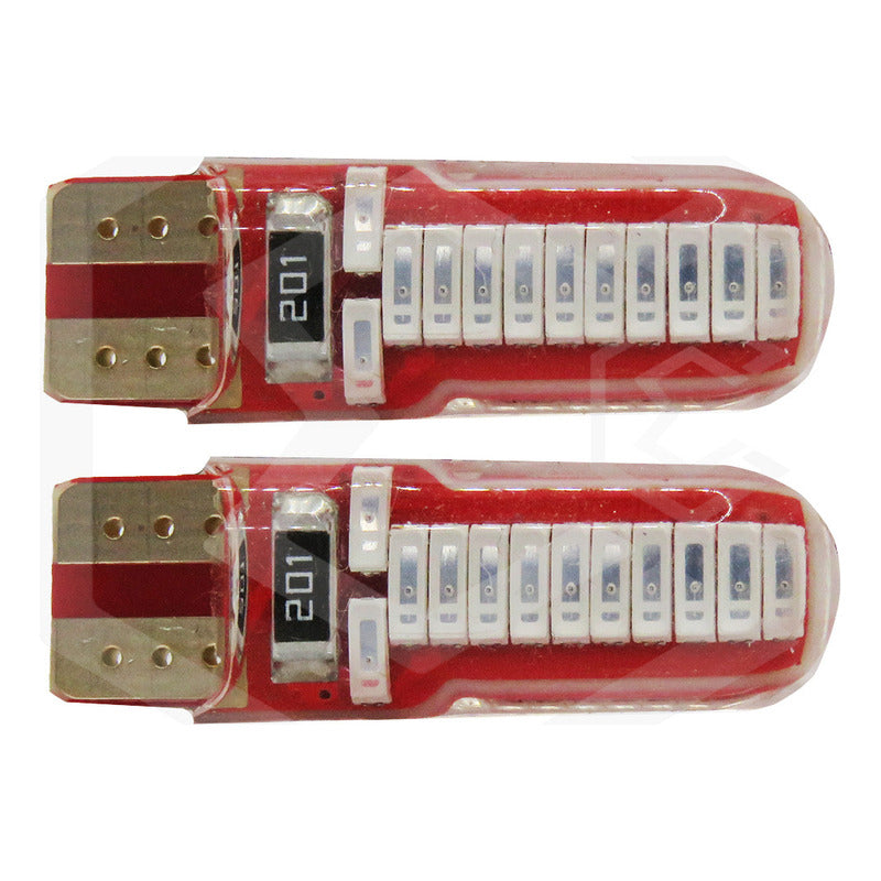 Kit 10 Focos De Pellizco T10 W5w 24 Leds Canbus 12v Fijo