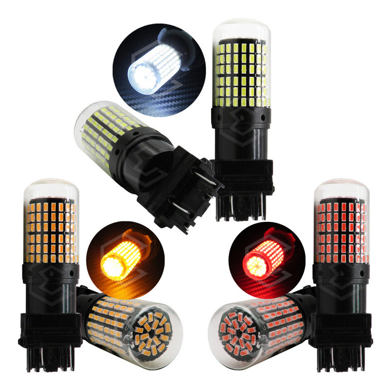 Par Focos 3157 3156 144 Leds Canbus Cristal Cuartos Stop 12v