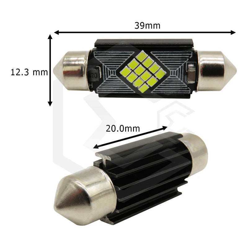 2 Focos 12 Led Canbus C10w Festoon Fusible Interior 12/24v