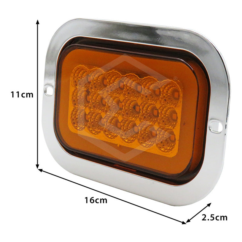 Par Plafón Calavera Rectangular 18led Bicel Cromo Gel 12-24v
