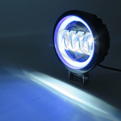 Par Faros Redondo 4 Hiper Lupa Ojo Ángel Gel Cob Estrobo