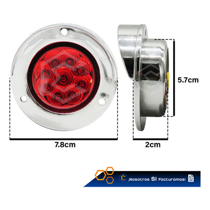 6 Plafon 9 Led Redondo Bisel Cromo 2'' Fijo Estrobo 12-24v