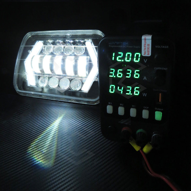 Par De Faros Unidad 5x7 Luz De Cortesía Con 13 Lupas 12-24v