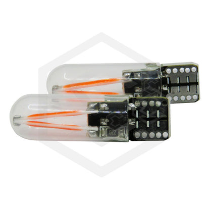 Kit 10 Foco De Pellizco Led Cob Vidrio Filamento Canbus T10