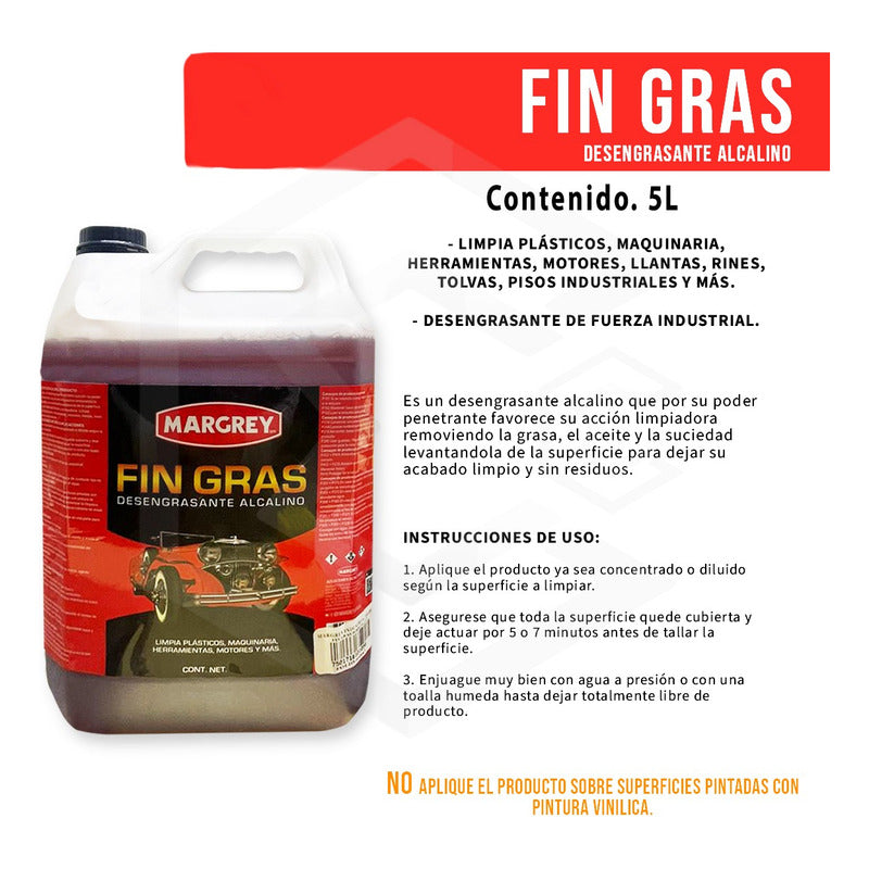 Fingras 5lt Limpiador Rines Motor Grasa Tapiceria Margrey