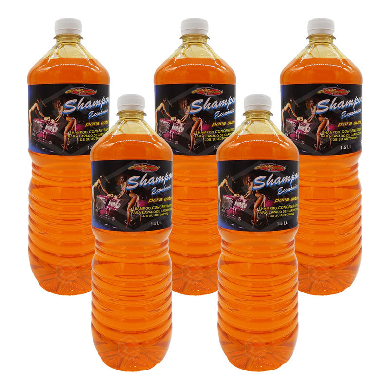 5 Shampoo Espumoso Auto Concentrado Acabado Brillante 1.5lts