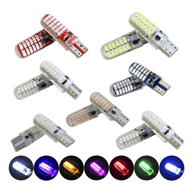Par De Focos De Pellizco 24 Leds Smd T10 Gel Luz Estrobo 12v