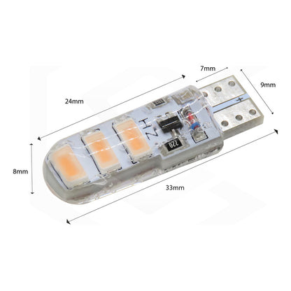 Par De Focos Pellizco Gel T10 Fijo + Estrobo 6 Leds Canbus
