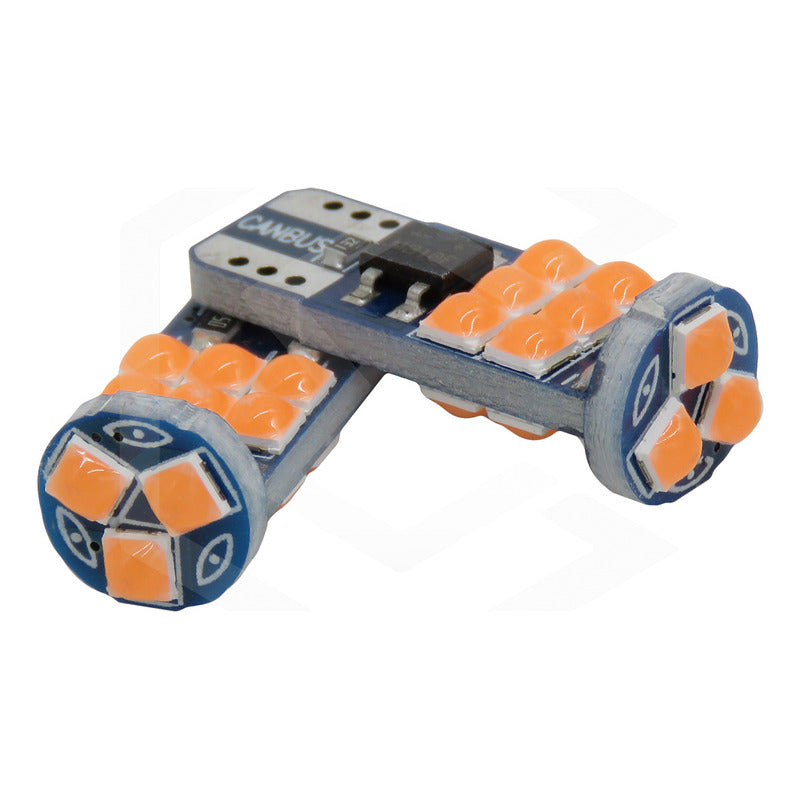 Par Foco Pellizco T10 15leds Burbuja Canbus Doble Polaridad