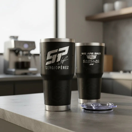 Vaso Termo Checo Pérez Fórmula 1 Láser Acero Inoxidable 30oz Negro Vaso Termo Checo Pérez Fórmula 1 Láser Acero Inoxidable 30oz