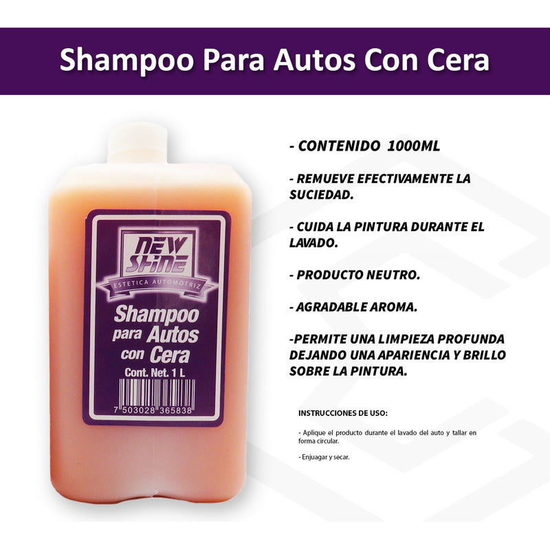 Shampoo Para Auto Con Cera Excelente Brillo 1 Litro