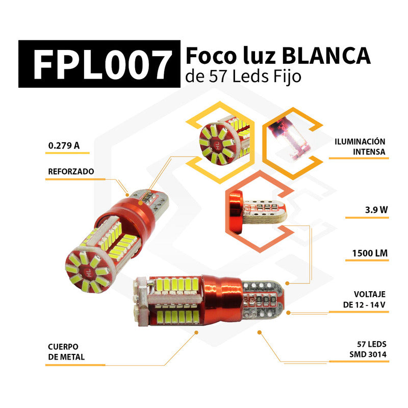 Kit 10 Focos De Pellizco Mazorca 57 Led Super Potente 12v