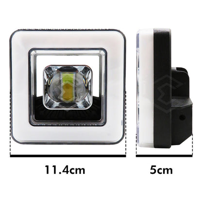 Par Faros Auxiliares 16 Led Con Lupa Bicolor Ojo Ángel 9-30v