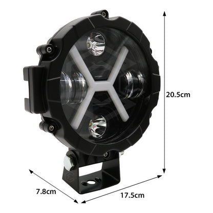 Par Faros Led Auxiliar Luz Blanca En X 24000lm 6 Leds 12-24v Negro