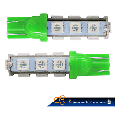 Kit 10 Focos Pellizco 13 Leds 5050 T10-158 Cuartos Stop 12v
