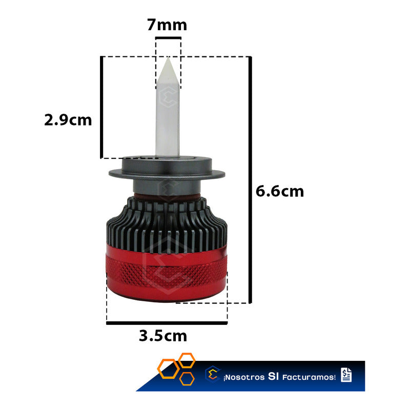 2 Focos Led H7 Cuarzo Ventilador Alta Baja 15,000lm 12-24v H7