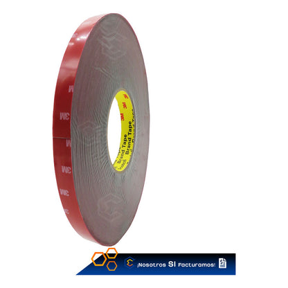 Rollo De Cinta Doble Cara Tipo 3m Pega Moldura 1.5cm X 32.5m Rojo