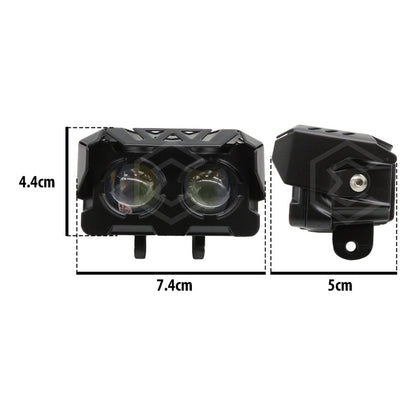 Par De Faros 12 Leds 2 Lupas Blanco-ambar 3 Funciones 10-30v