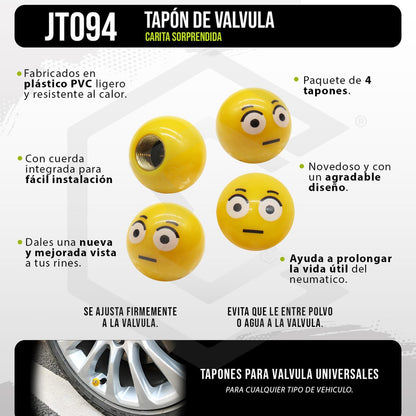 Kit 4 Tapones Cubre Pivote Válvula Emoji Caritas Auto Moto