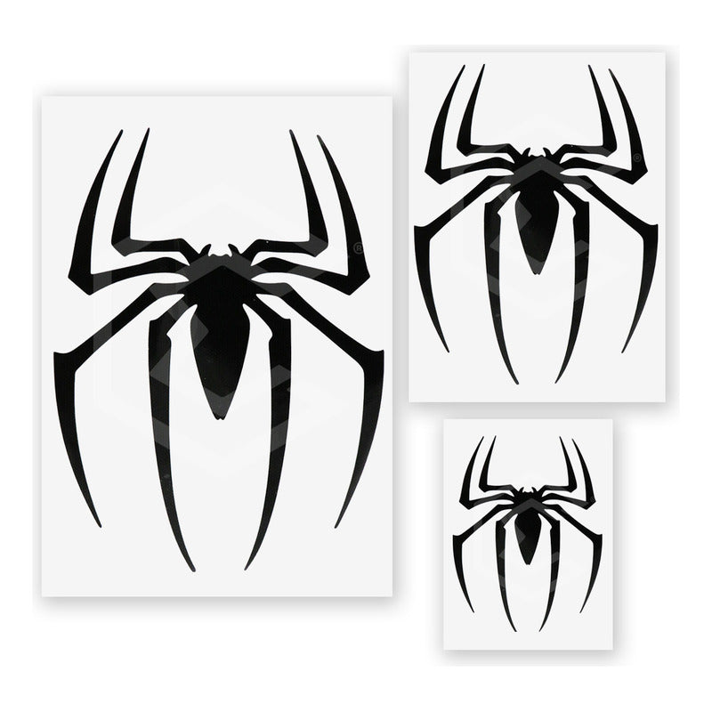 10 Calcomanía Spiderman Araña Sticker Vinil Auto Moto 3 Pzas