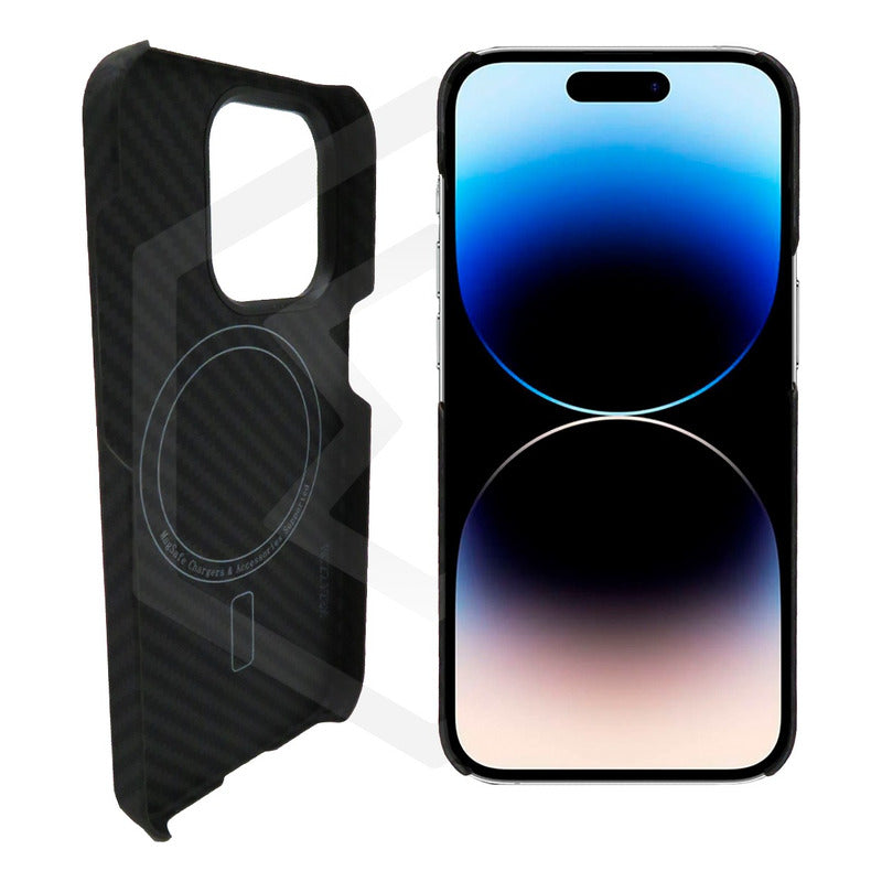Funda Case De iPhone 13-14 Fibra De Carbono 100% Real