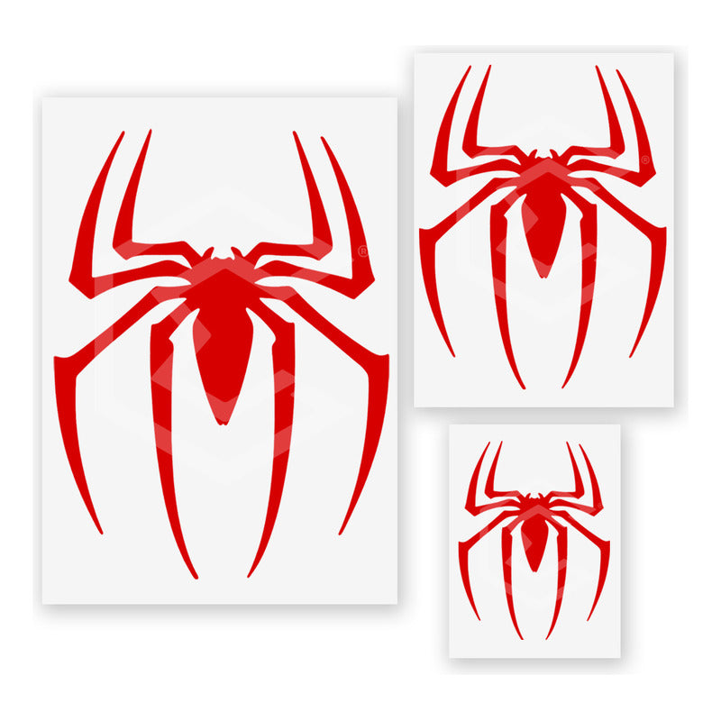 10 Calcomanía Spiderman Araña Sticker Vinil Auto Moto 3 Pzas