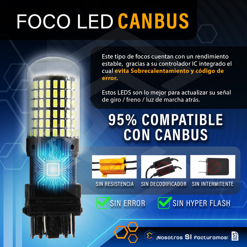 Par Focos 3157 3156 144 Leds Canbus Cristal Cuartos Stop 12v