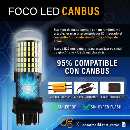 Par Focos 3157 3156 144 Leds Canbus Cristal Cuartos Stop 12v
