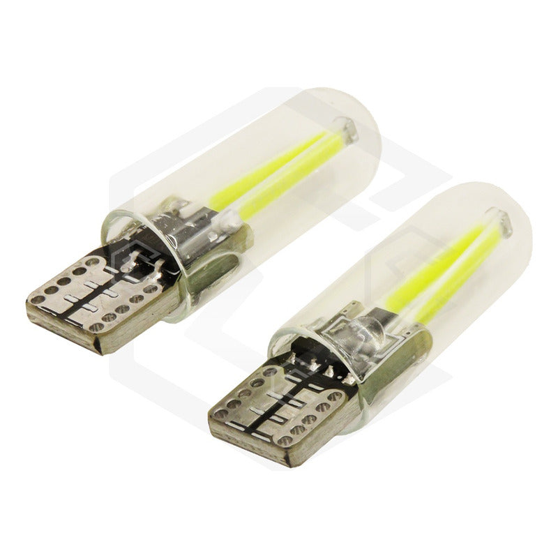 Par Focos De Pellizco Led Cob Vidrio Filamento Canbus T10 W5
