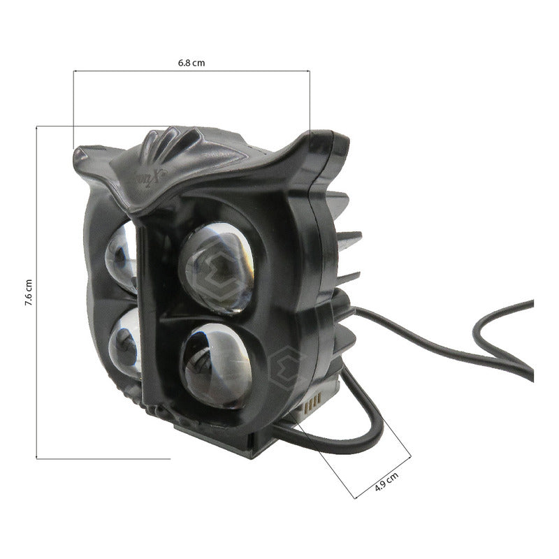 2 Faros 36 Leds Cuadrado Buho 4 Lupas Blanco-ambar 12-24v