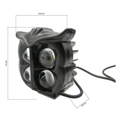 2 Faros 36 Leds Cuadrado Buho 4 Lupas Blanco-ambar 12-24v