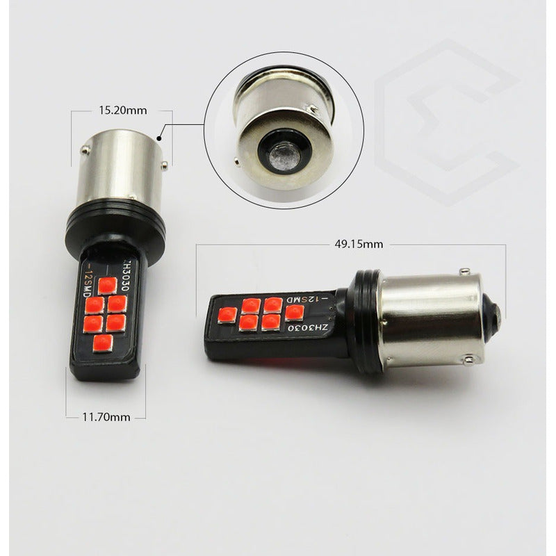 2 Focos 12 Led Canbus Cuarto Stop 12-24v 1156 57 3157  7507