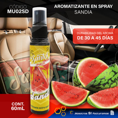 3 Aromatizante Botella Spray Liquido 60ml Auto Casa Ambiente