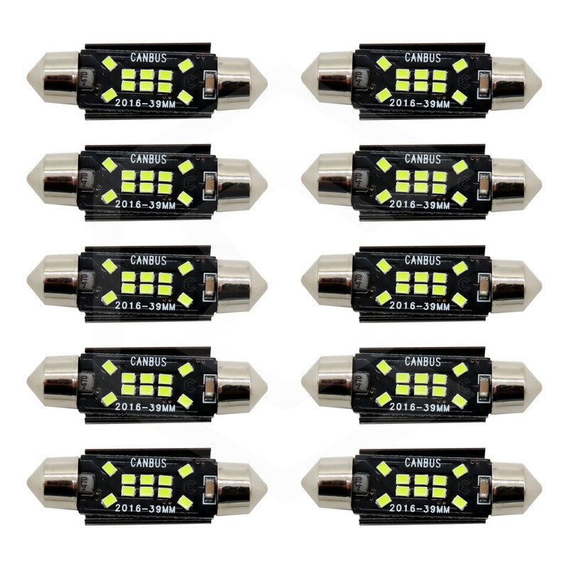 Par De Focos Luz Interior 10 Leds Canbus 31mm 36mm 39mm 41mm